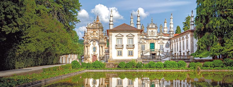 The gardens of Casa de Mateus Palace in Vila Real, Portugal